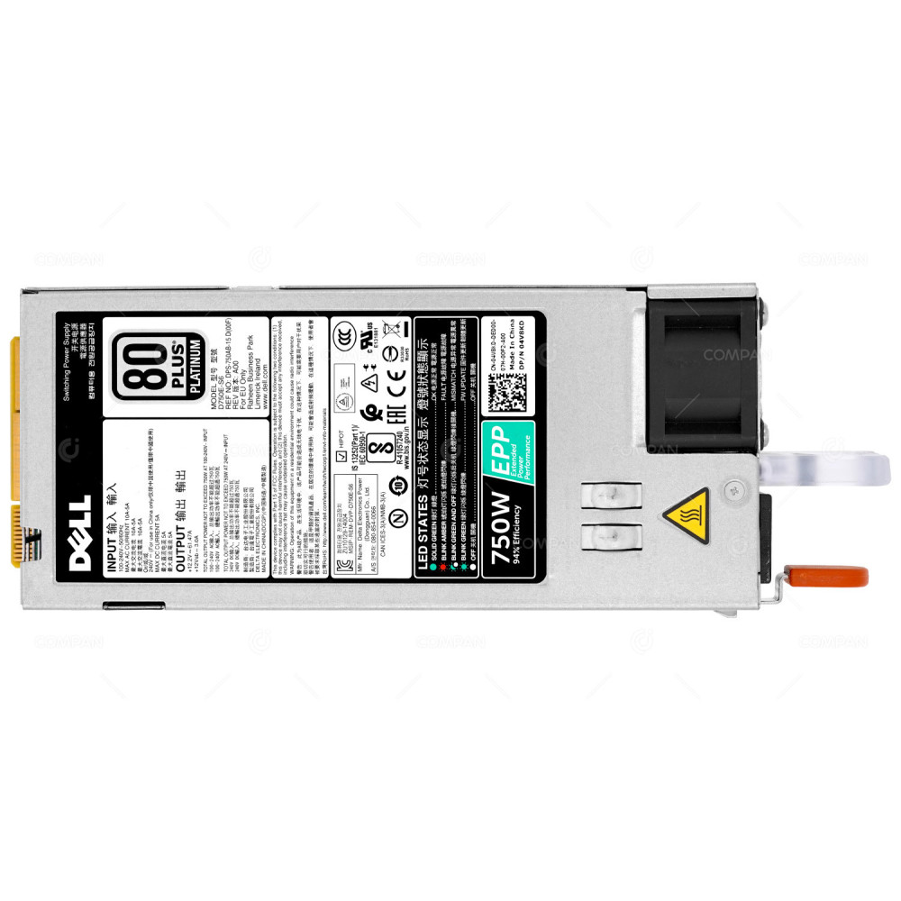 4V8KD  DELL 750W POWER SUPPLY 80+ PLATINUM FOR DELL POWEREDGE